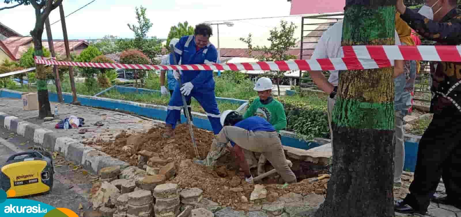 Pipa Jaringan Gas Bocor di Depan Polres, Warga Api-Api Kena Dampak