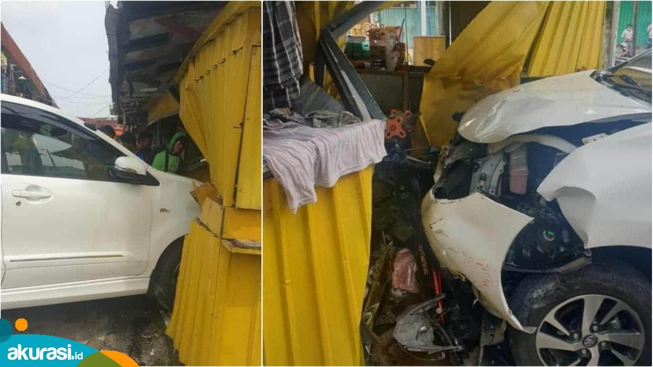 Avanza Maut di Loktuan Seruduk Lapak Pedagang dan Pengendara Motor