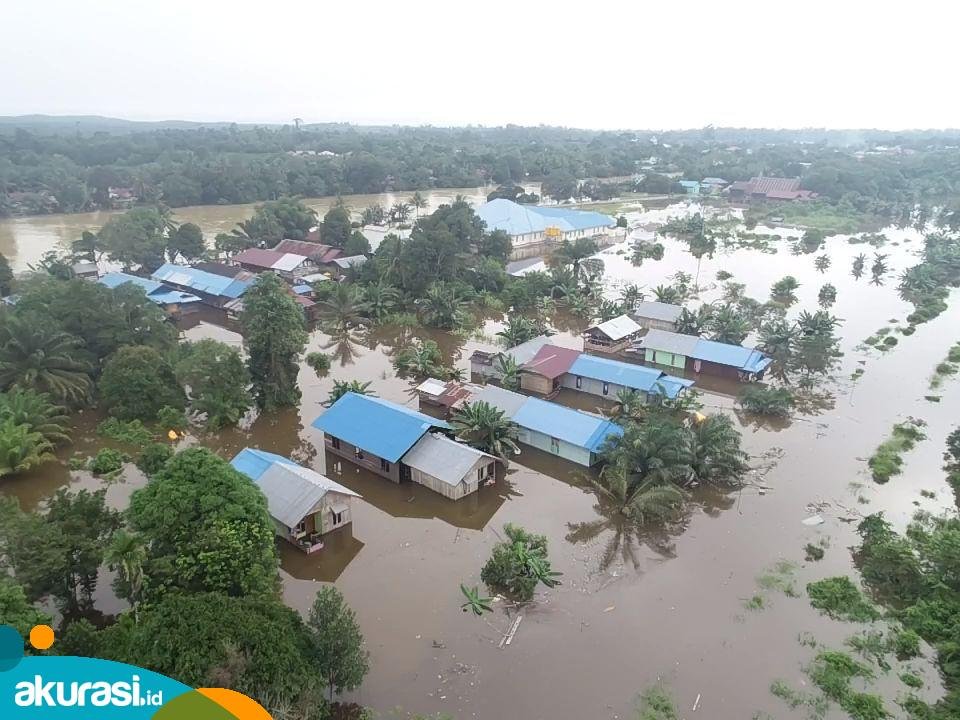 Tampak kondisi banjir yang menggenangi Kabupaten Berau (Dok ist)