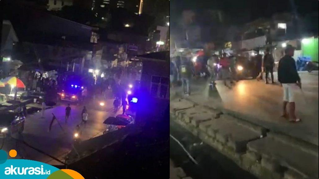 Kondisi menegang di Jalan Otista yang sempat diabadikan dan viral di media sosial. (Istimewa)