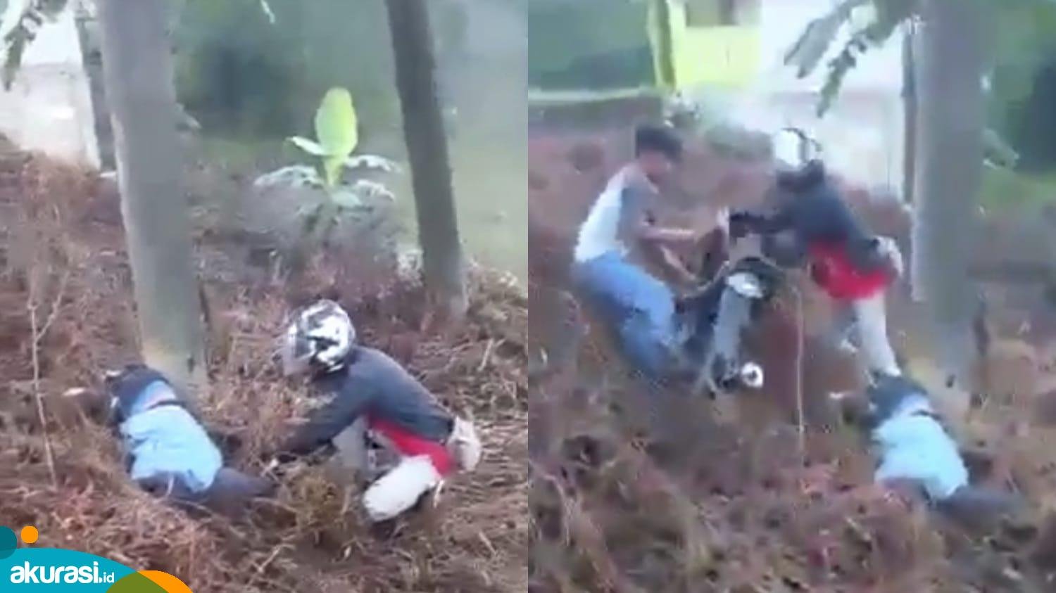 Hasil tangkapan layar dari video yang beredar terkait penemuan mayat di Bukit Kusnodo - Akurasi.id