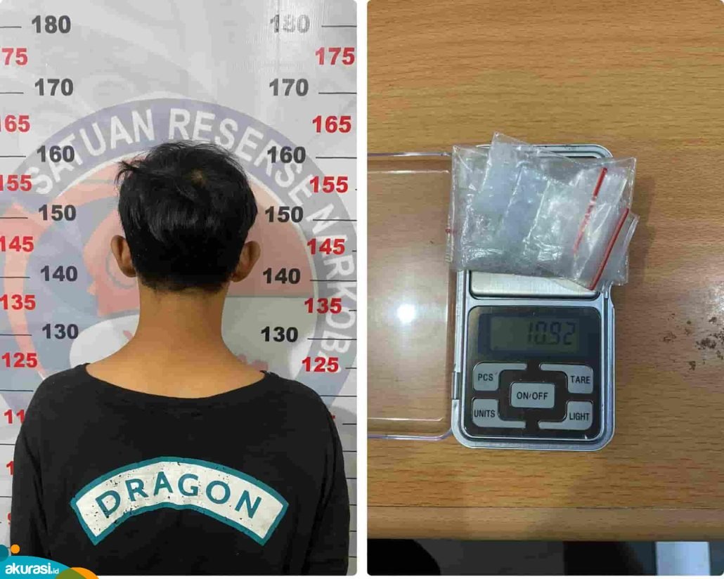 IB (19) remaja di Gunung Telihan diamankan polisi gegara jual sabu. (Dok. Polres Bontang)