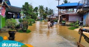 Kawasan RT 04 dan RT 11, Kelurahan Guntung kembali terendam banjir akibat curah hujan yang tinggi. (Istimewa)