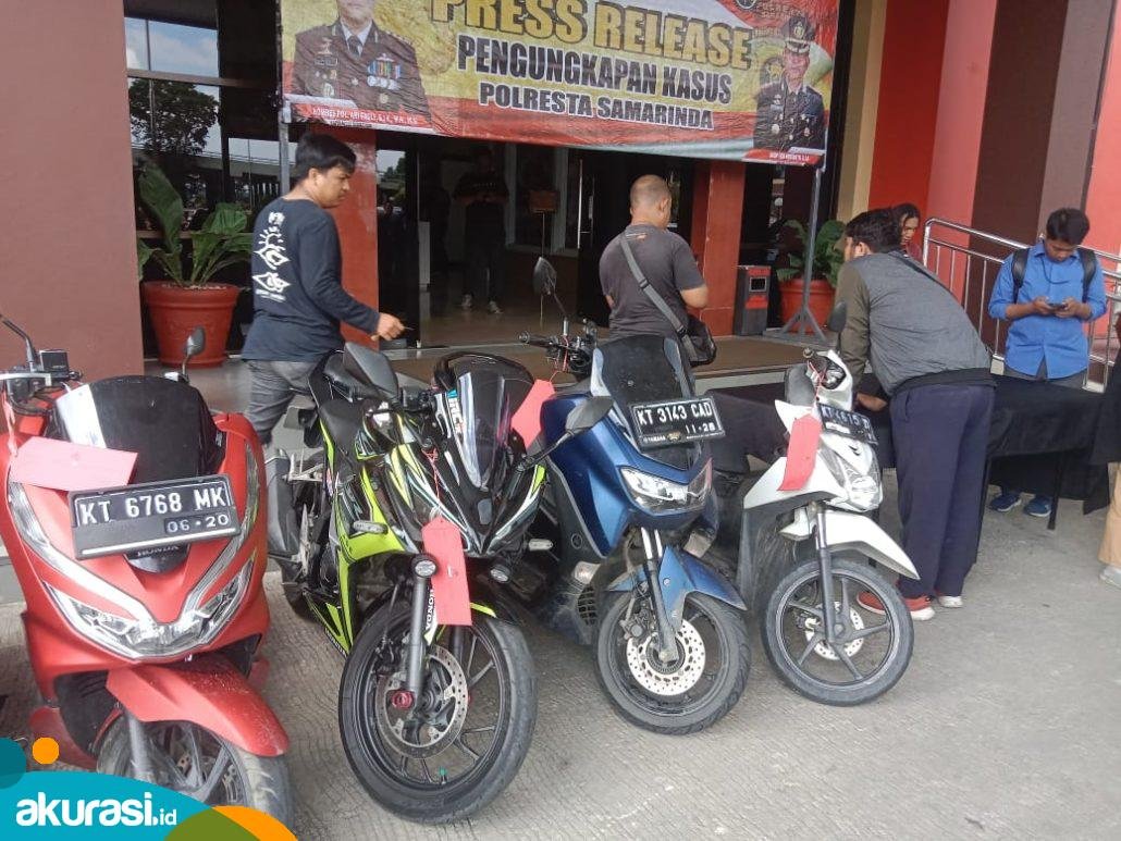 Dua Pemuda Kembar di Samarinda Sepakat Jadi Pelaku Kasus Curanmor, Polisi Amankan 5 Unit Motor