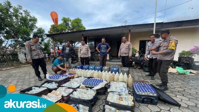 Barang bukti yang diamankan Polres Bontang. (Fajri/Akurasi.id)
