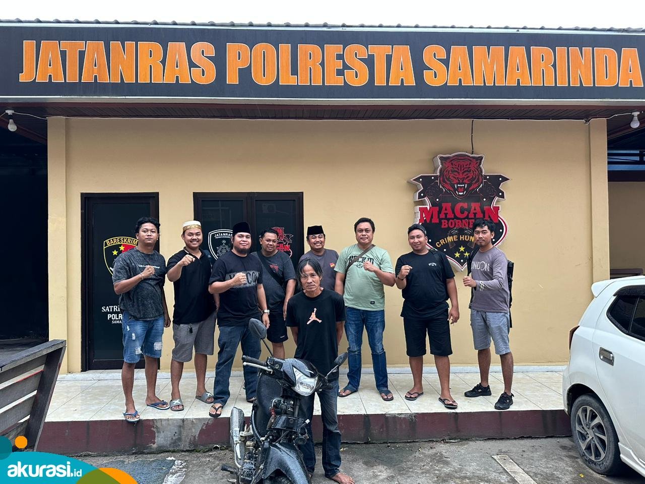 Ar alias Gondrong saat diamankan polisi. (Dok. Polres Bontang)