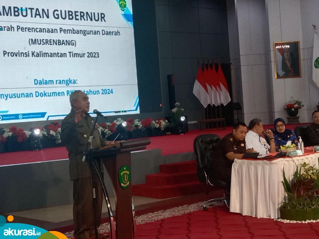 Gubernur Kaltim Isran Noor di Musrembang RKPD. (Muhammad Zulkifli/akurasi.id)