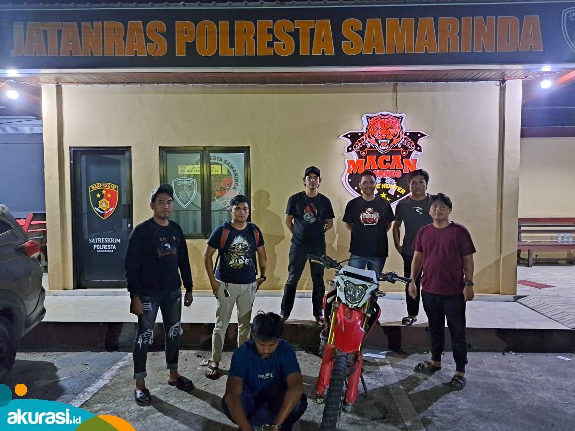 Pelaku maling motor di Marangkayu yang diamankan polisi. (Dok. Polres Bontang)