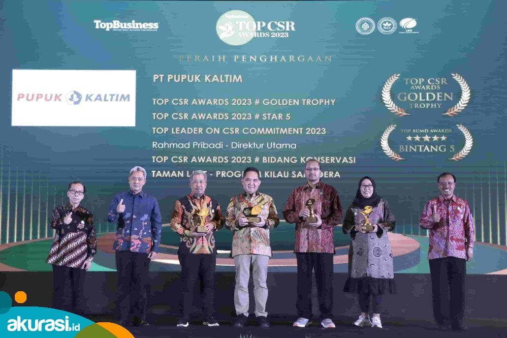 TOP CSR Awards 2023, Pupuk Kaltim Raih Golden Trophy 3 Tahun Berturut-turut