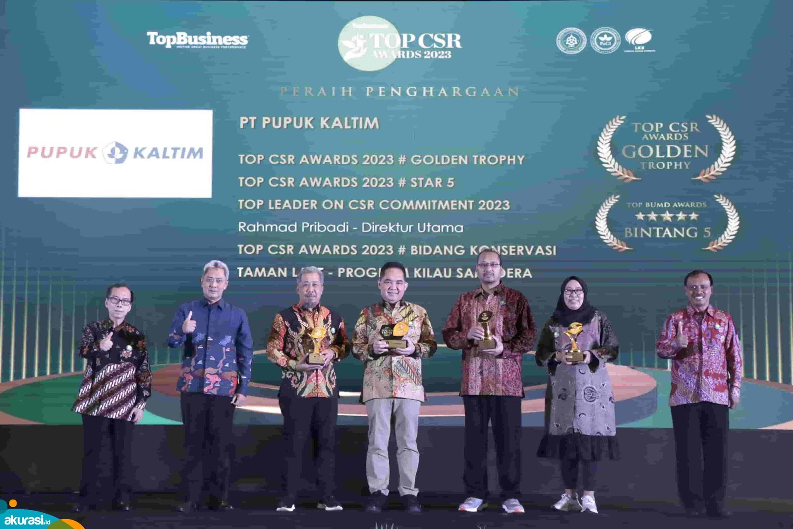 TOP CSR Awards 2023, Pupuk Kaltim Raih Golden Trophy 3 Tahun Berturut-turut