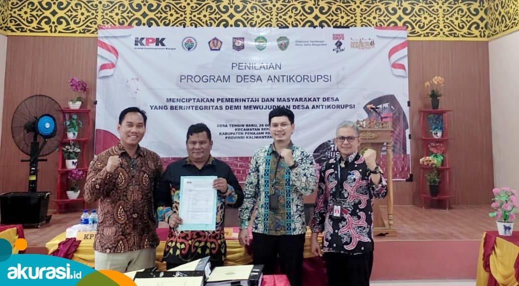 Jadi Percontohan Desa Antikorupsi KPK RI Perwakilan Kaltim, Desa Tengin Raih Nilai 96,5
