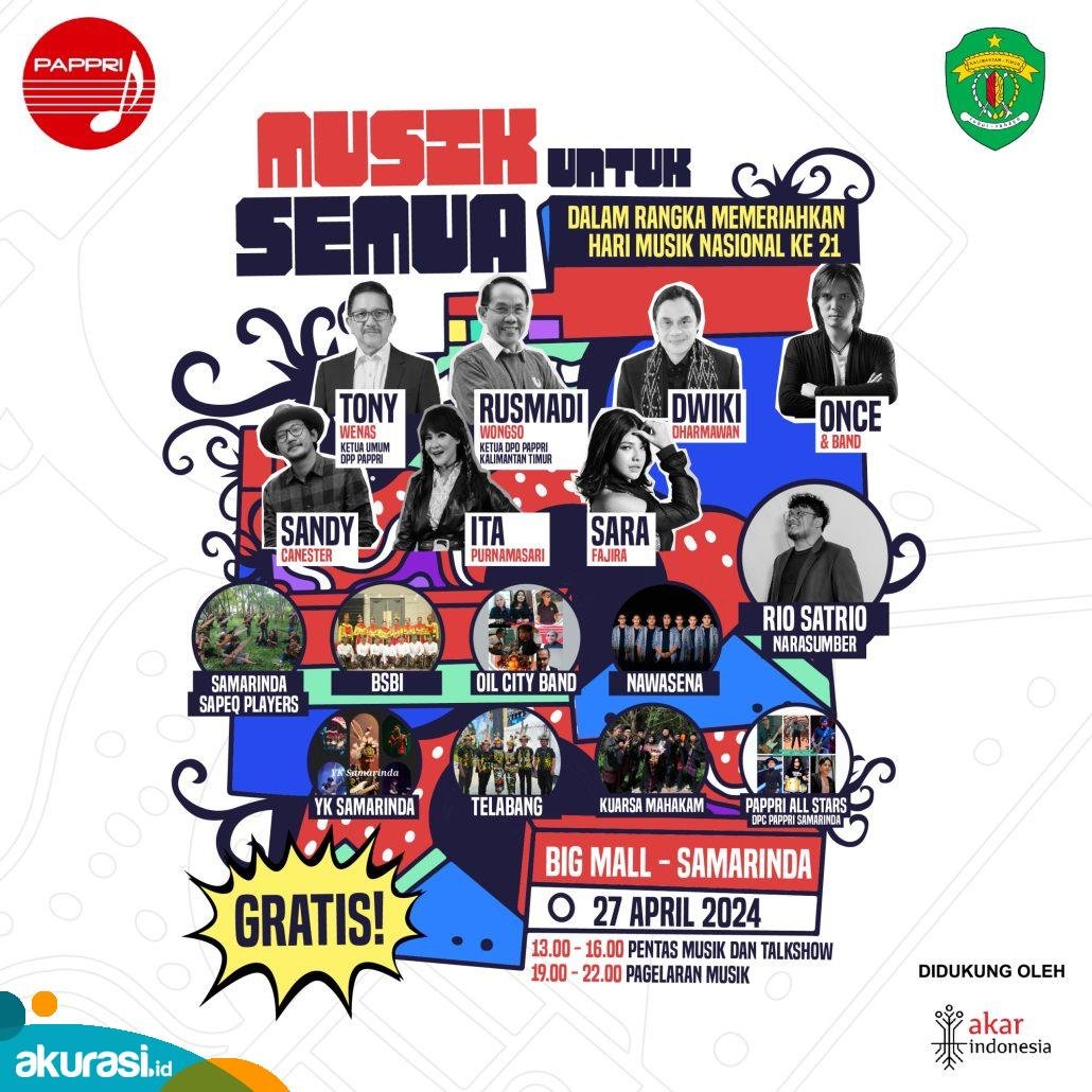 Tampil di Bigmall, Once Mekel Meriahkan Hari Musik Nasional di Kaltim Akhir Pekan Ini