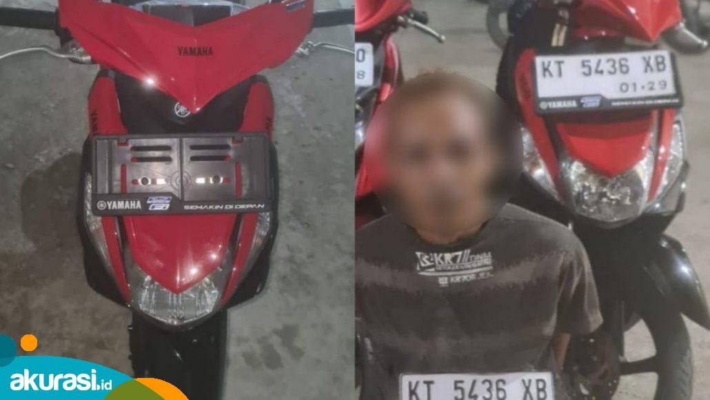 Residivis pencurian motor DM yang mencuri motor IR saat dipikirkan di Pasar Malam di Jalan DI Panjaitan. (Istimewa)