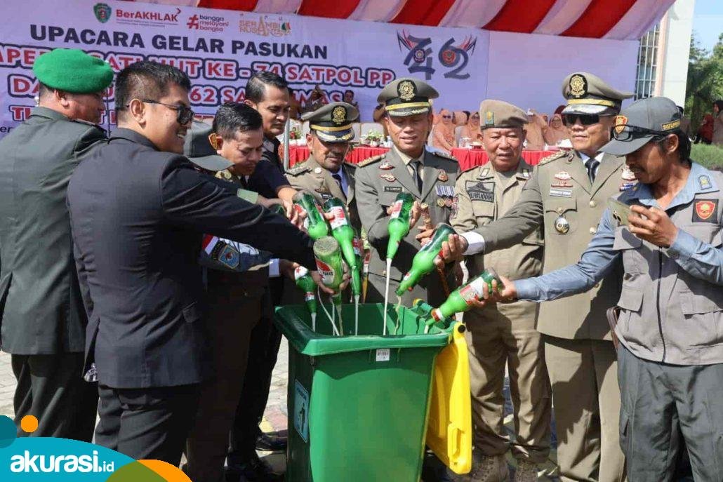 Puluhan Miras Dimusnahkan, Jadi Salah Satu Rangkaian HUT Satpol PP di PPU