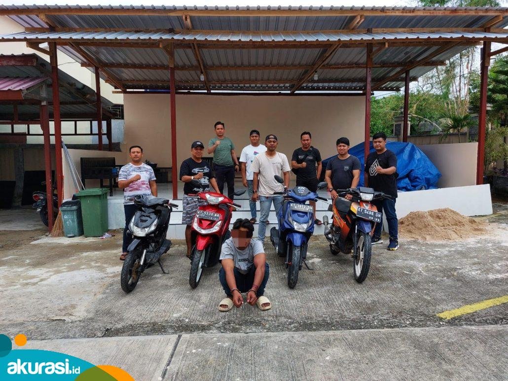 Polisi mengamankan pelaku Na (23), residivis pencurian motor. (Polsek Bontang Selatan)