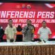 Polres Bontang lakukan press rilis penangkapan selebgram Bontang promosi judi online, SB (19), Kamis (25/04/24). (Akurasi.id)