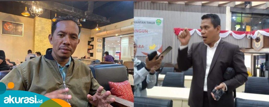 Biro Hukum TRC PPA, Sudirman (sebelah kiri) dan Anggota Komisi IV DPRD Kaltim Rusman Yaqub (sebelah kanan). (Yasinta Erikania Daniartie/Akurasi.id)