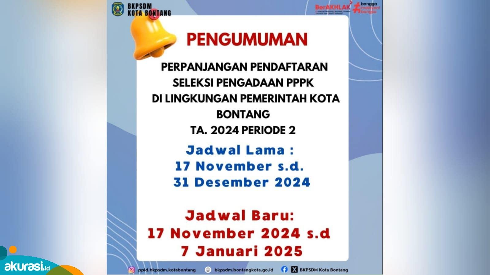 Pendaftaran PPPK Tahap II Pemkot Bontang 2024