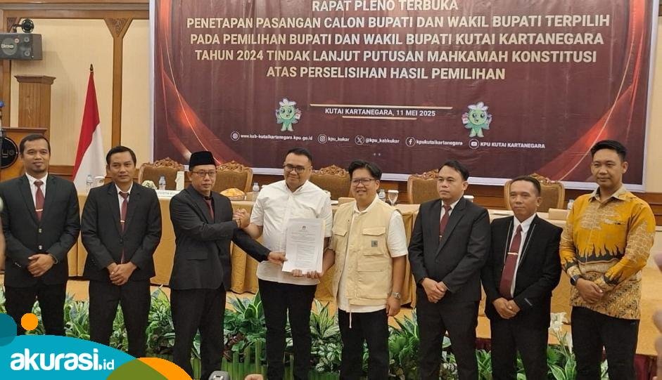 Sah! KPU Kukar Tetapkan Aulia-Rendi Pemenang PSU Pilkada