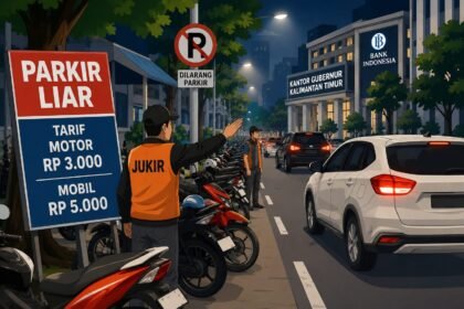 Parkir Liar di Sekitar Kantor Gubernur Kaltim