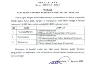 Tiga Komisaris Independen BUMD Kaltim
